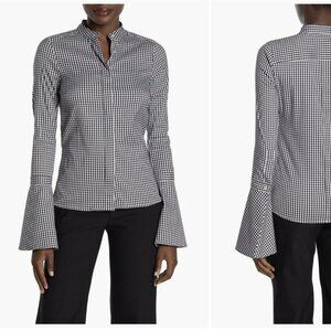 Bell Sleeve Check Printed Blouse by SUISTUDIO, Free Expedited Shipping!